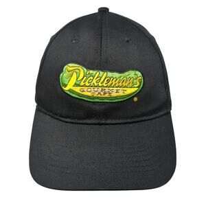 Pickleman's Gourmet Cafe Strapback Baseball Cap Black One Size Adjustable URM